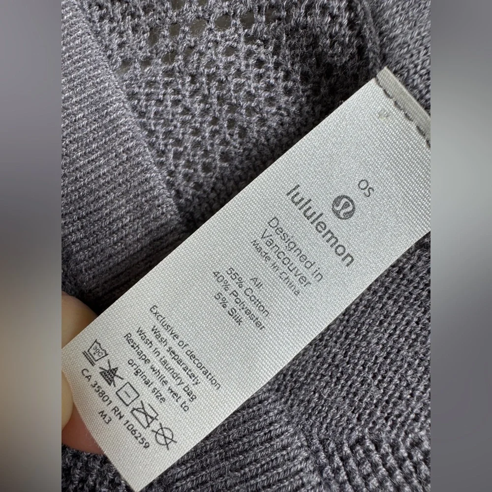Lululemon Womens Wrap Duster Find Your Light Gray Moonwalk Cotton Silk OSFA Yoga
